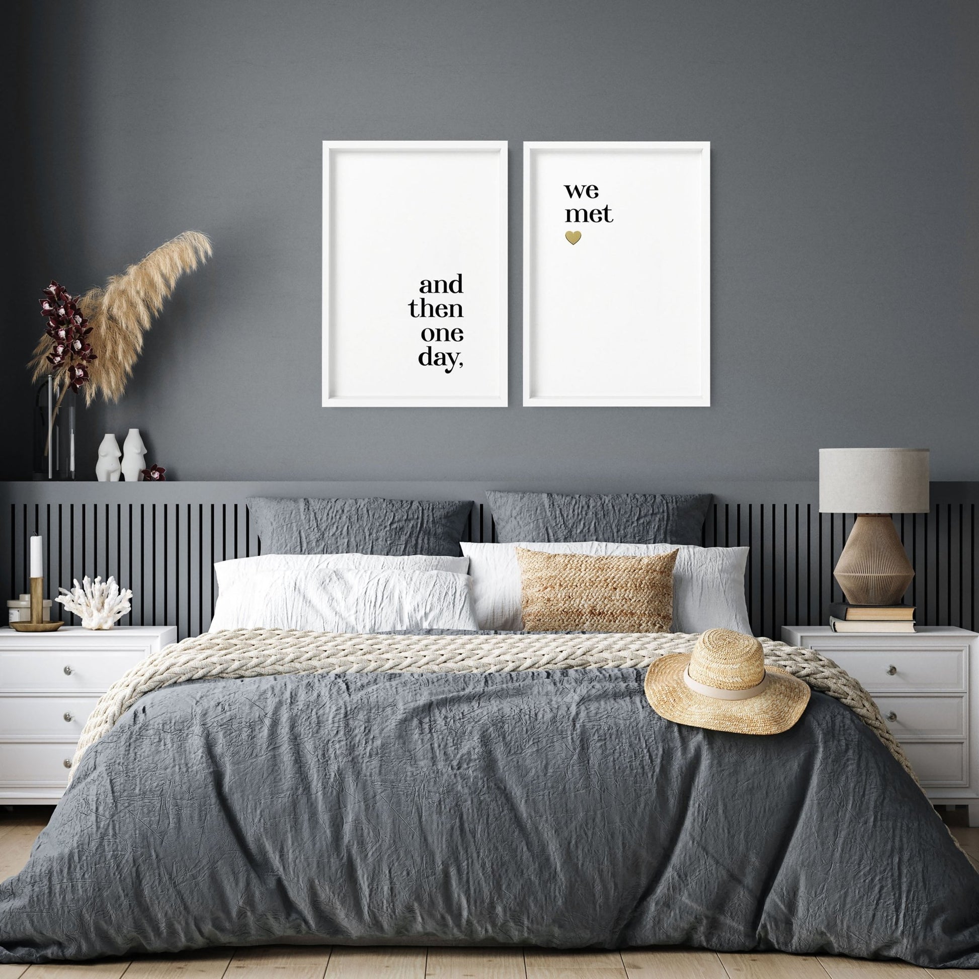 1st year anniversary gift | set of 2 wall art prints for Bedroom - About Wall Art