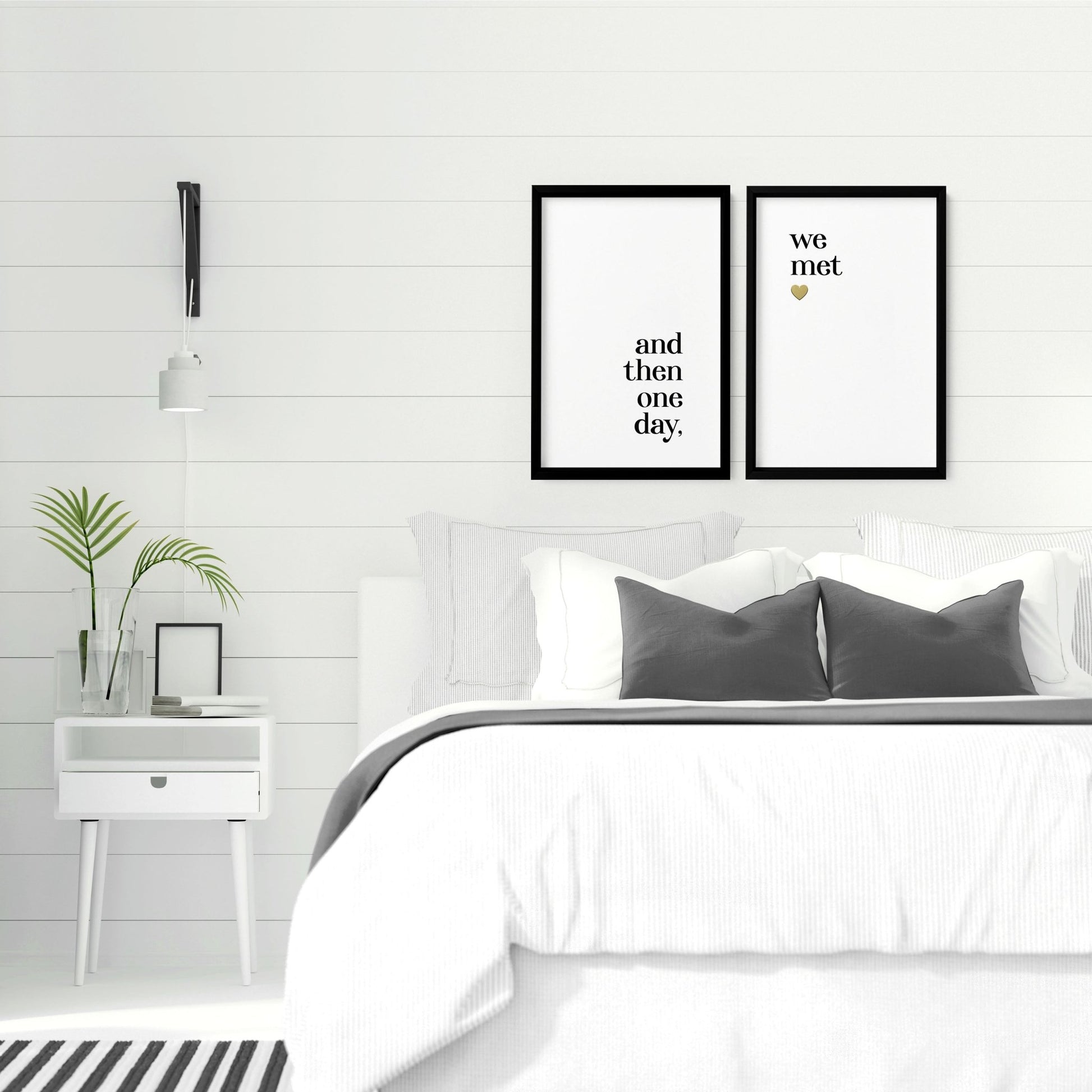 1st year anniversary gift | set of 2 wall art prints for Master Bedroom - About Wall Art