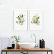Greenery framed bathroom art | Set of 2 wall art prints - About Wall Art