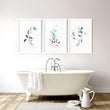 Botanical bathroom wall art UK | Set of 3 art prints - About Wall Art