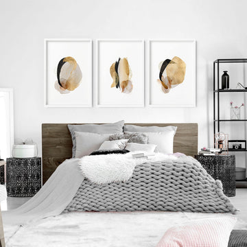 Art prints modern for bedroom | set of 3 wall art prints