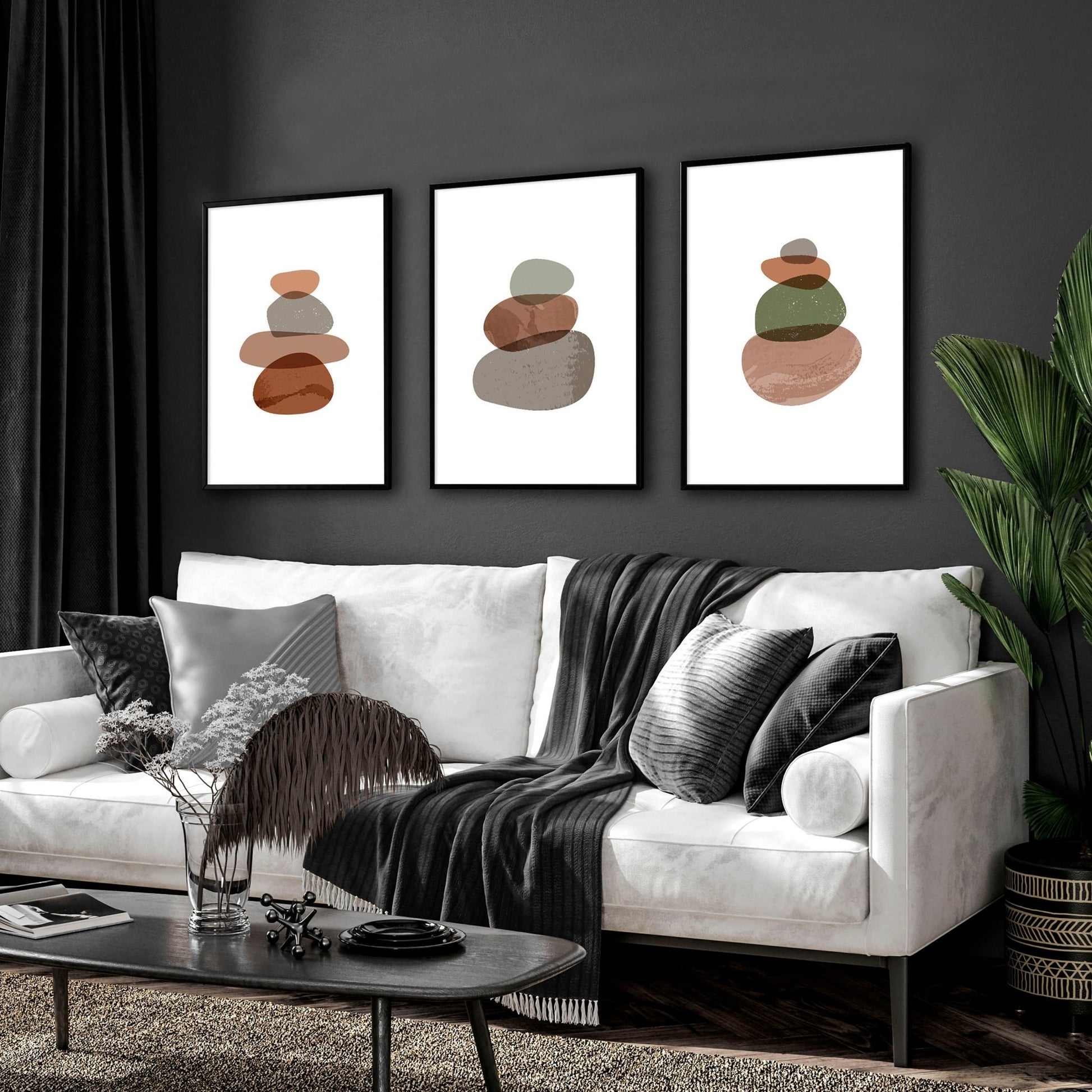 Abstract living room wall art prints | set of 3 wall art prints