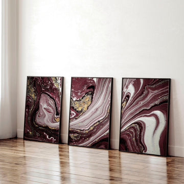 Abstract wall art large for office | set of 3 wall art prints