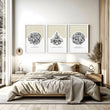 Allah Arabic calligraphy prints for bedroom | set of 3 wall art prints
