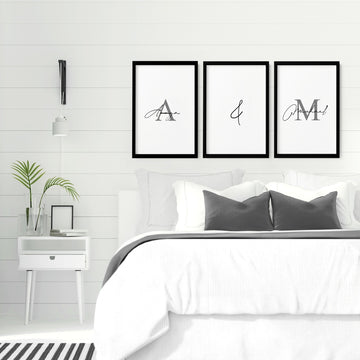 Anniversary gift for couples | set of 3 wall art prints for Bedroom