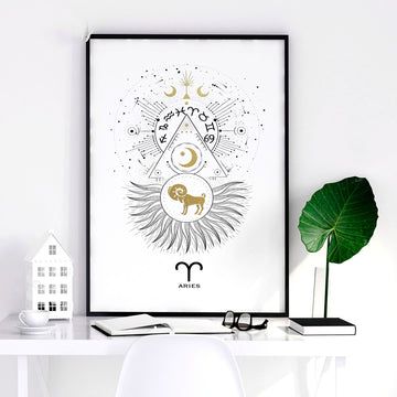 Aries wall art print | Zodiac sign horoscopes