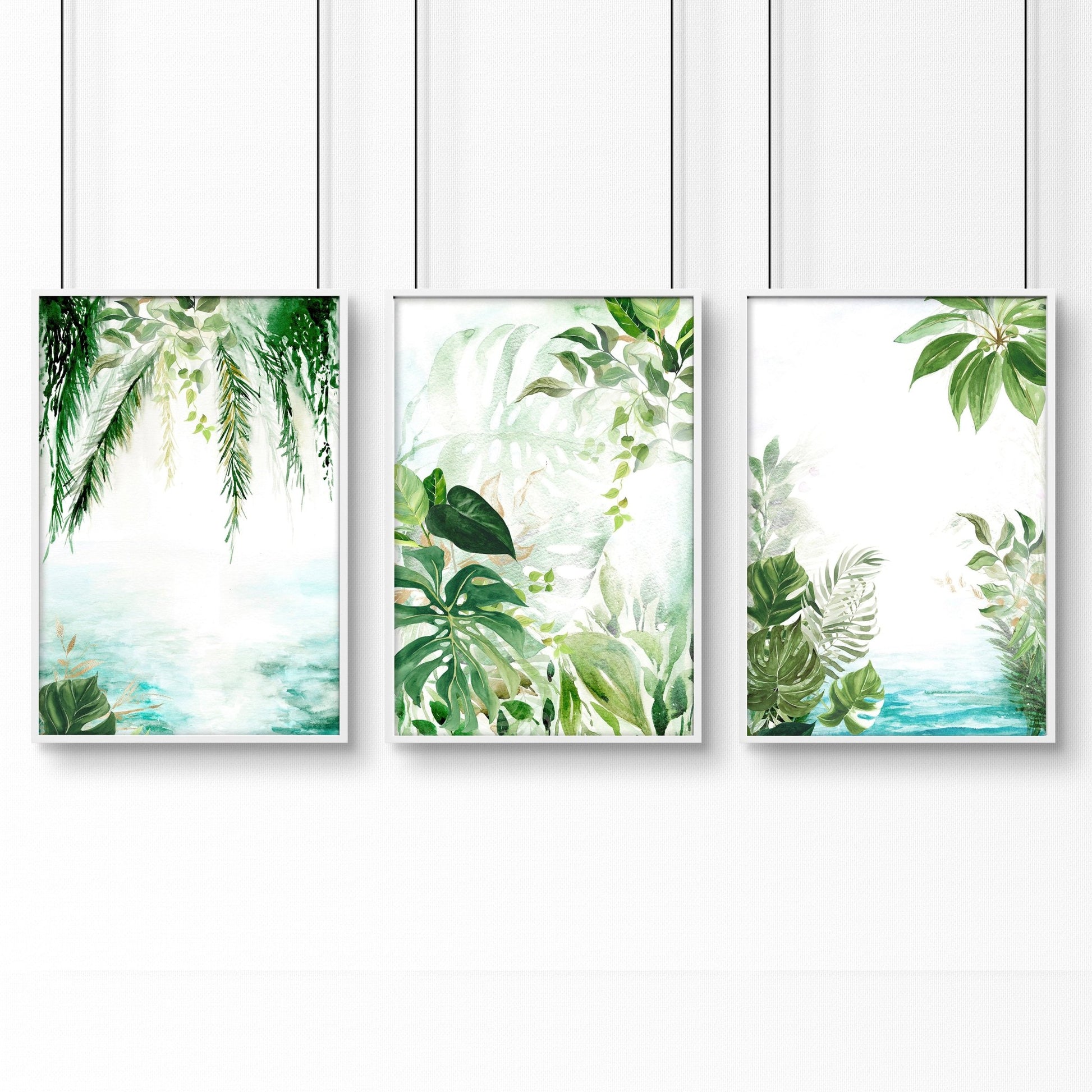 Art for office walls | set of 3 Tropical wall art prints