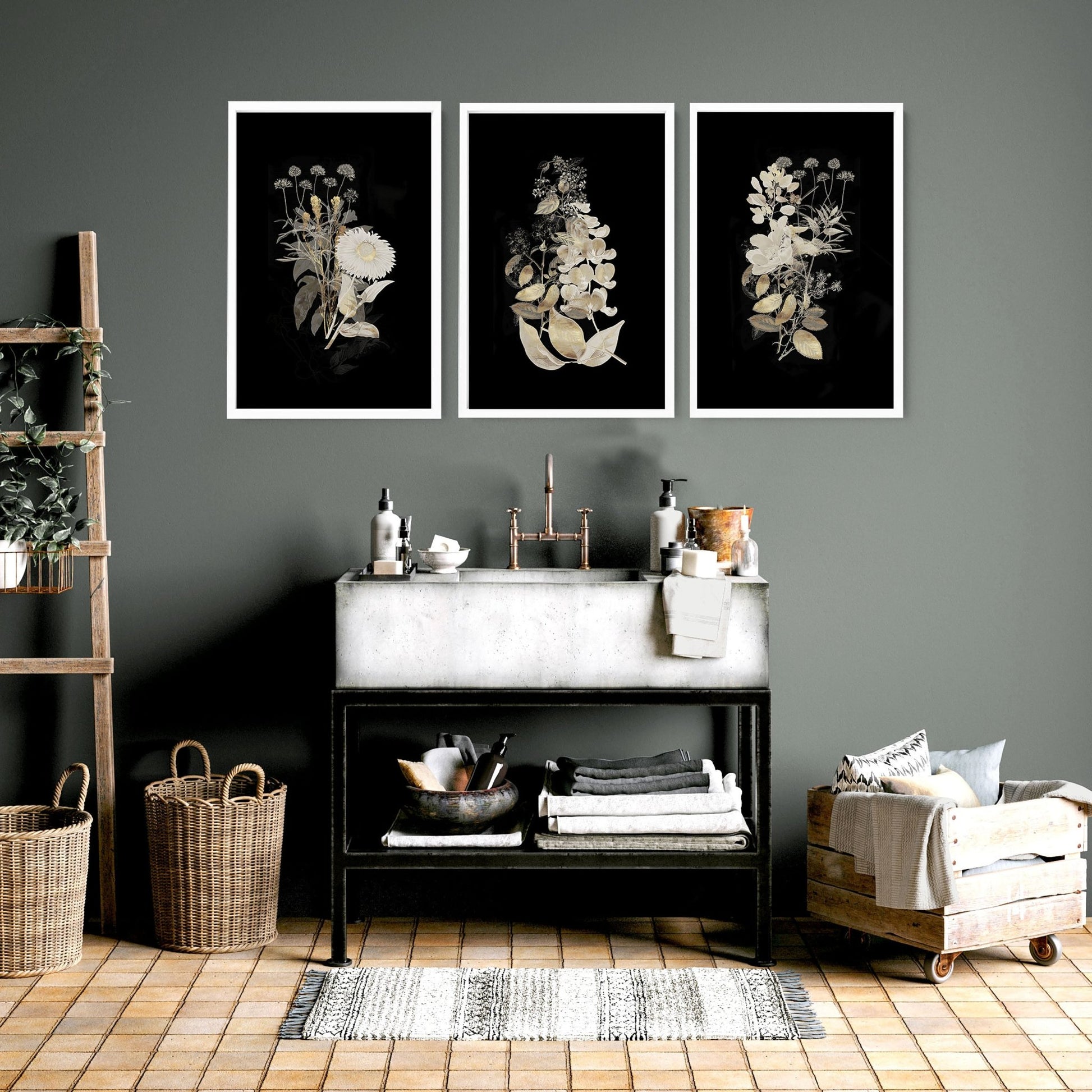 Bathroom decor for walls | set of 3 wall art prints - About Wall Art