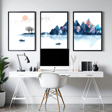 Artwork for an office | set of 3 wall art prints - About Wall Art