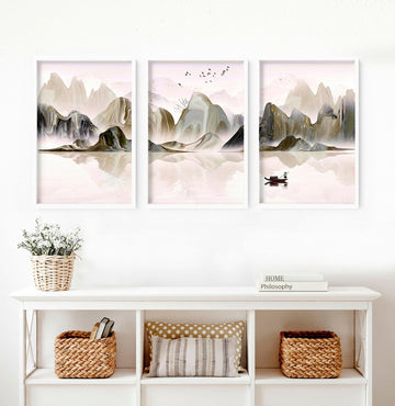 Asian inspired decor | set of 3 wall art prints - About Wall Art
