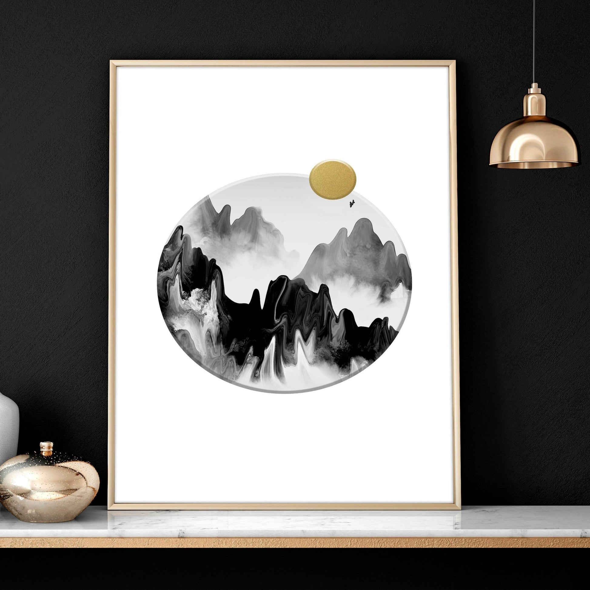 Asian inspired living room | set of 3 wall art prints - About Wall Art