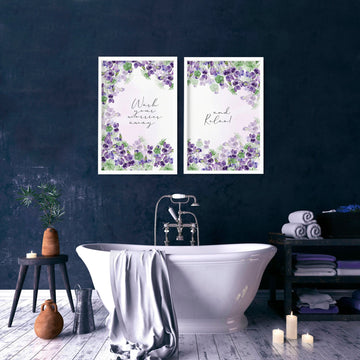 Bath pictures for wall | set of 2 Shabby Chic  wall art prints