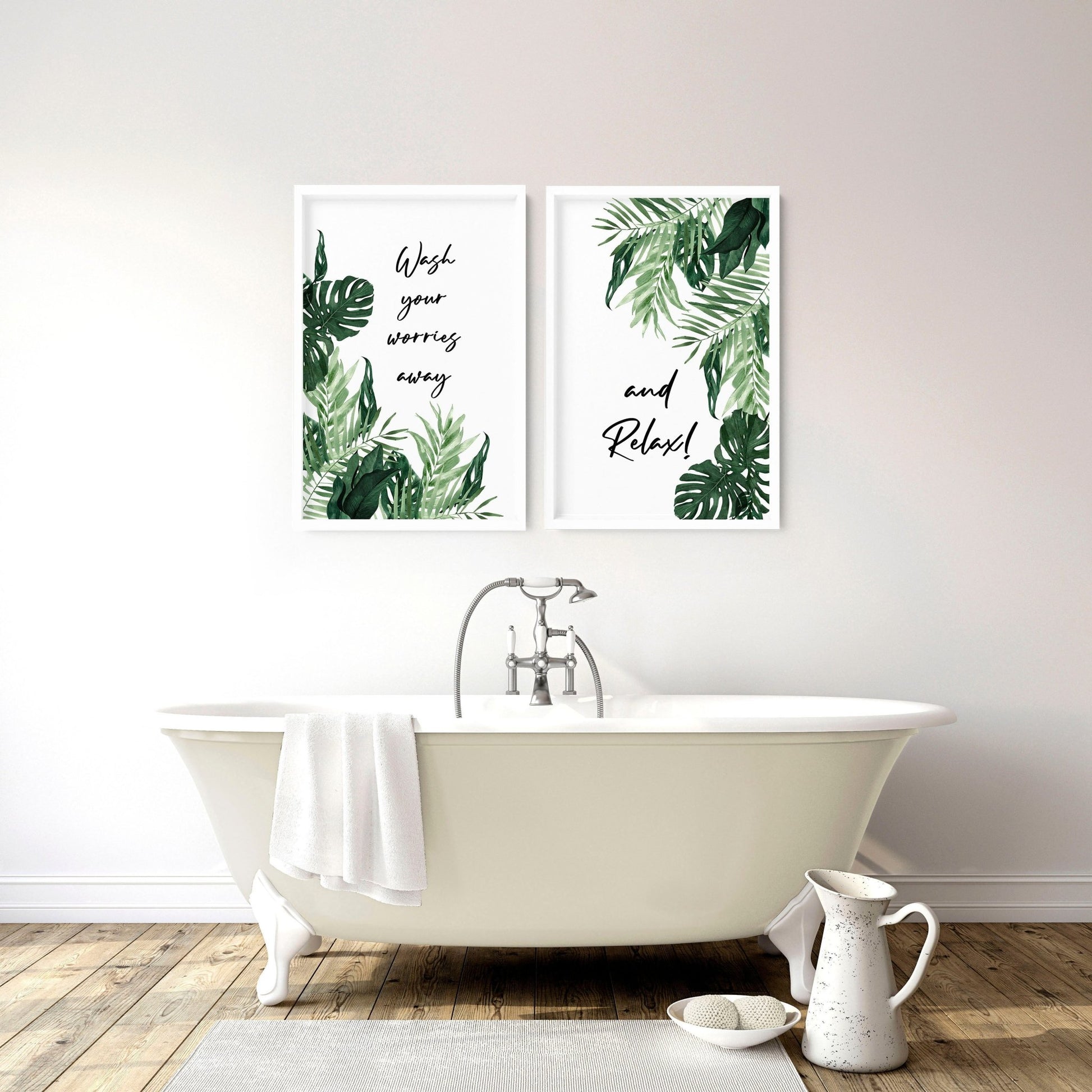 Art in bathroom | Set of 2 wall art prints