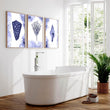 Bathroom decor blue | set of 3 wall art prints - About Wall Art