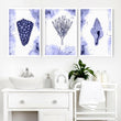 Bathroom decor blue | set of 3 wall art prints