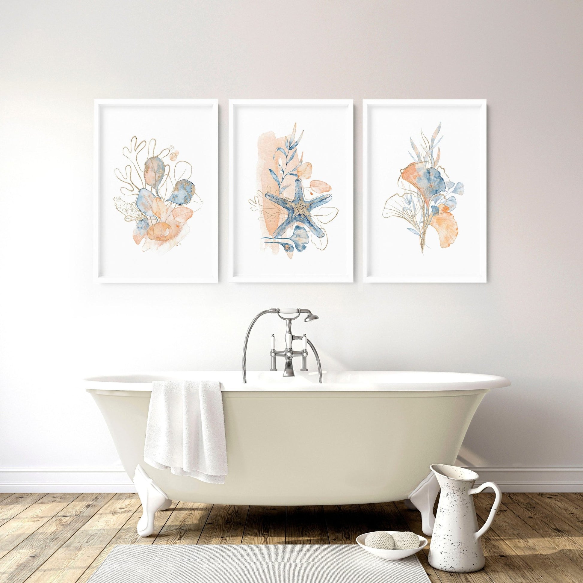 Art wall for bathroom | set of 3 wall art prints