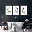 Bathroom chic shabby decor | set of 3 framed wall prints