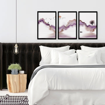 Bedroom pictures for wall | set of 3 art prints - About Wall Art