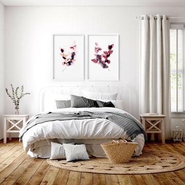 Framed bedroom wall art | Set of 2 wall art prints