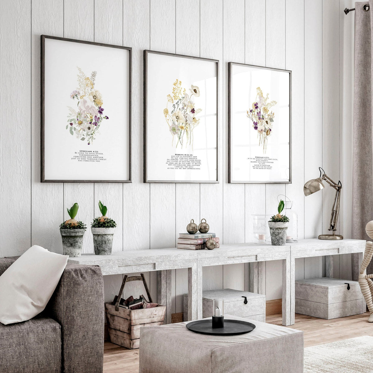 Bible Art Prints – Set of 3 Framed Wall Art Prints