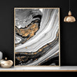 Abstract large wall art | set of 3 Black and Gold wall art prints