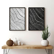 Black and white art wall | set of 2 wall art prints for living room