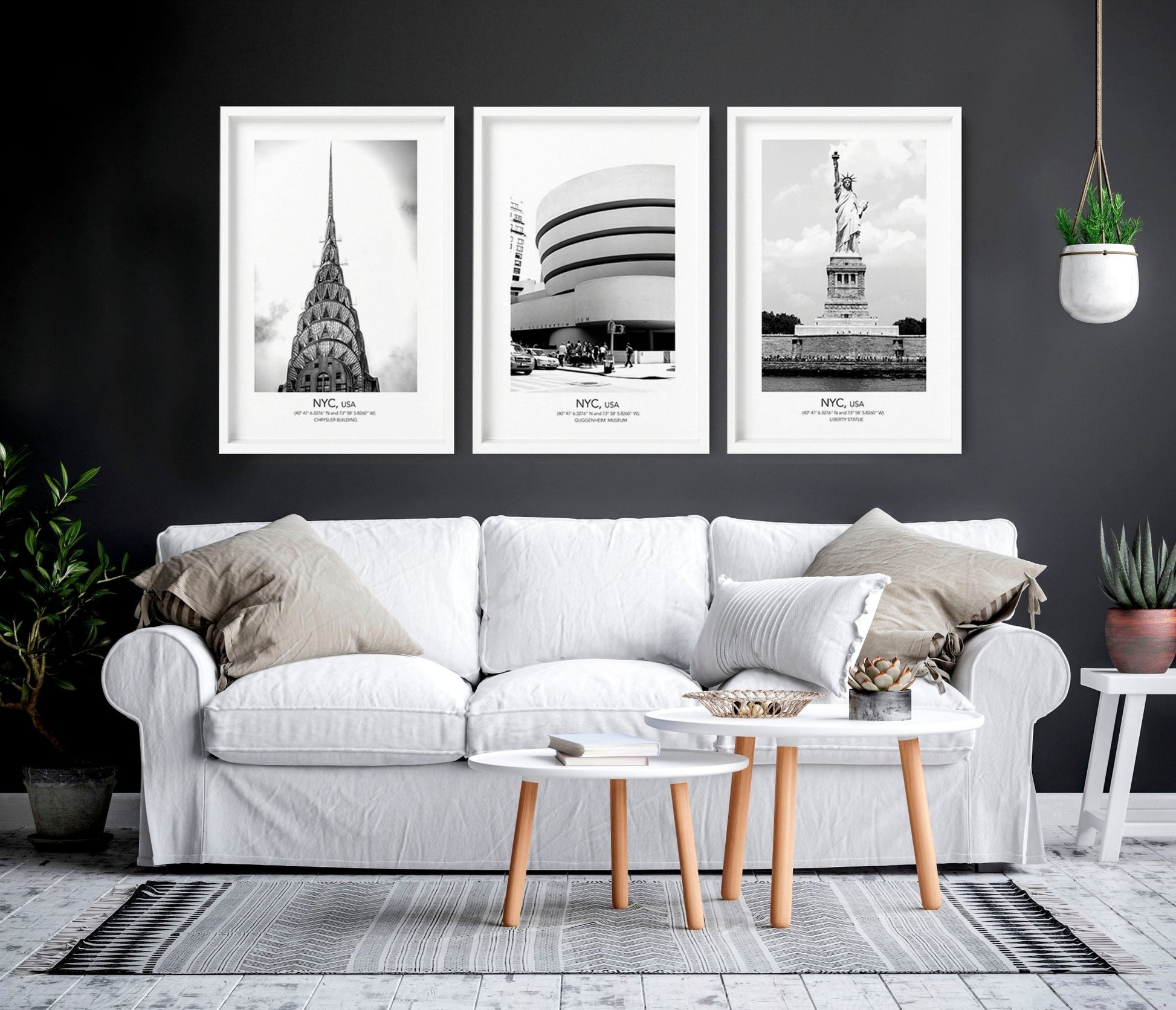 Black and white prints | set of 3 Manhattan wall art prints