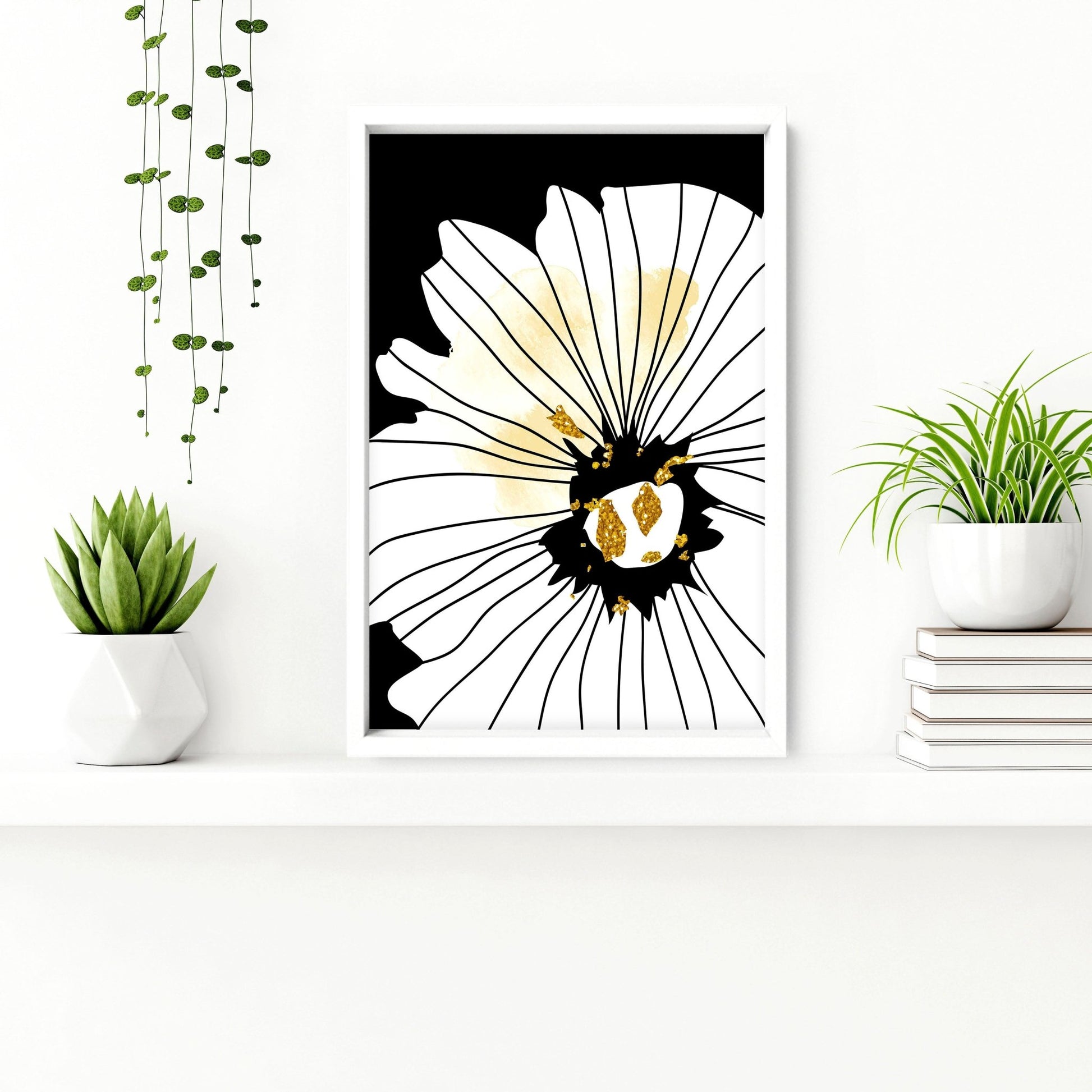 Black & Gold prints for the bathroom | set of 3 wall art - About Wall Art