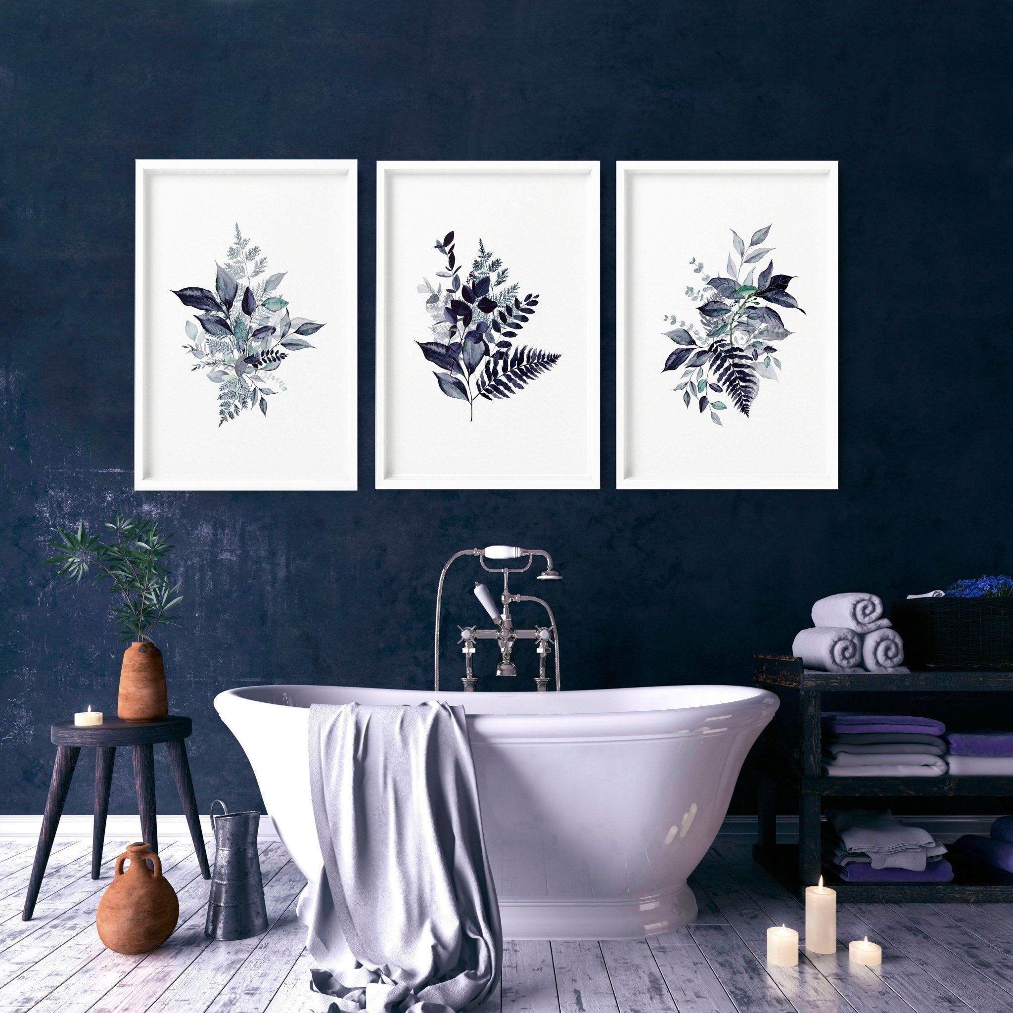 Transform Your Bathroom with Elegant Blue Wall Decor