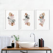 Bathroom prints | set of 3 Blush Shabby Chic wall art