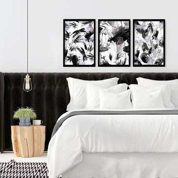 Bohemian maximalist decor for Bedroom | set of 3 wall art prints - About Wall Art