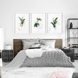 Tropical bedroom decor | set of 3 wall art prints