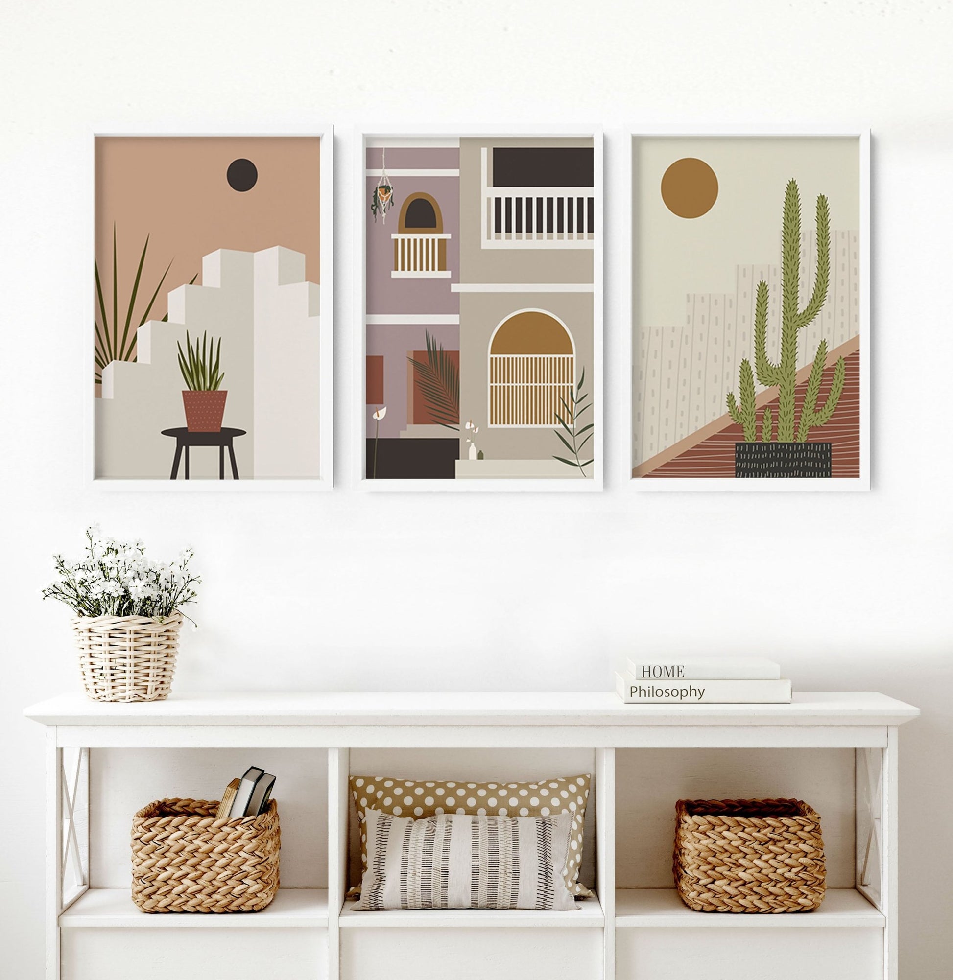 Bohemian wall art for living rooms | set of 3 art prints - About Wall Art