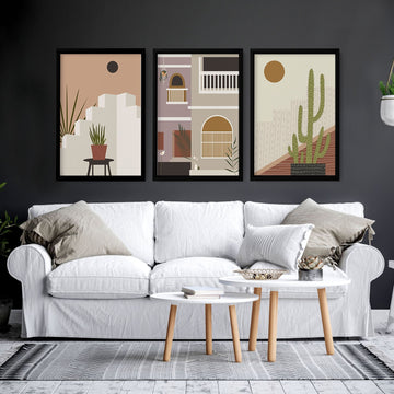 Bohemian wall art for living rooms | set of 3 art prints - About Wall Art
