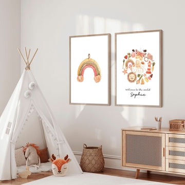 Boho nursery decor set of Wall art for Nursery - Main Image