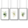 Botanical art print | set of 3 wall art prints