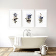 Bathroom art framed | set of 3 Botanical wall prints