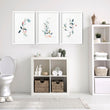Botanical bathroom wall art UK | Set of 3 art prints - About Wall Art
