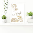 Botanical Golden Bathroom prints framed | Set of 3 wall art prints - About Wall Art