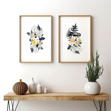 Botanical Large artwork for hallway | Set of 2 wall art prints