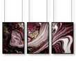Burgundy marble wall art | set of 3 wall art prints - About Wall Art