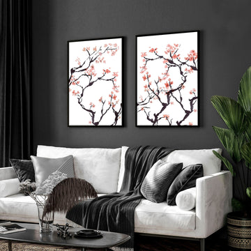 Cherry Blossom Wall Art | Set of 2 wall art prints - About Wall Art
