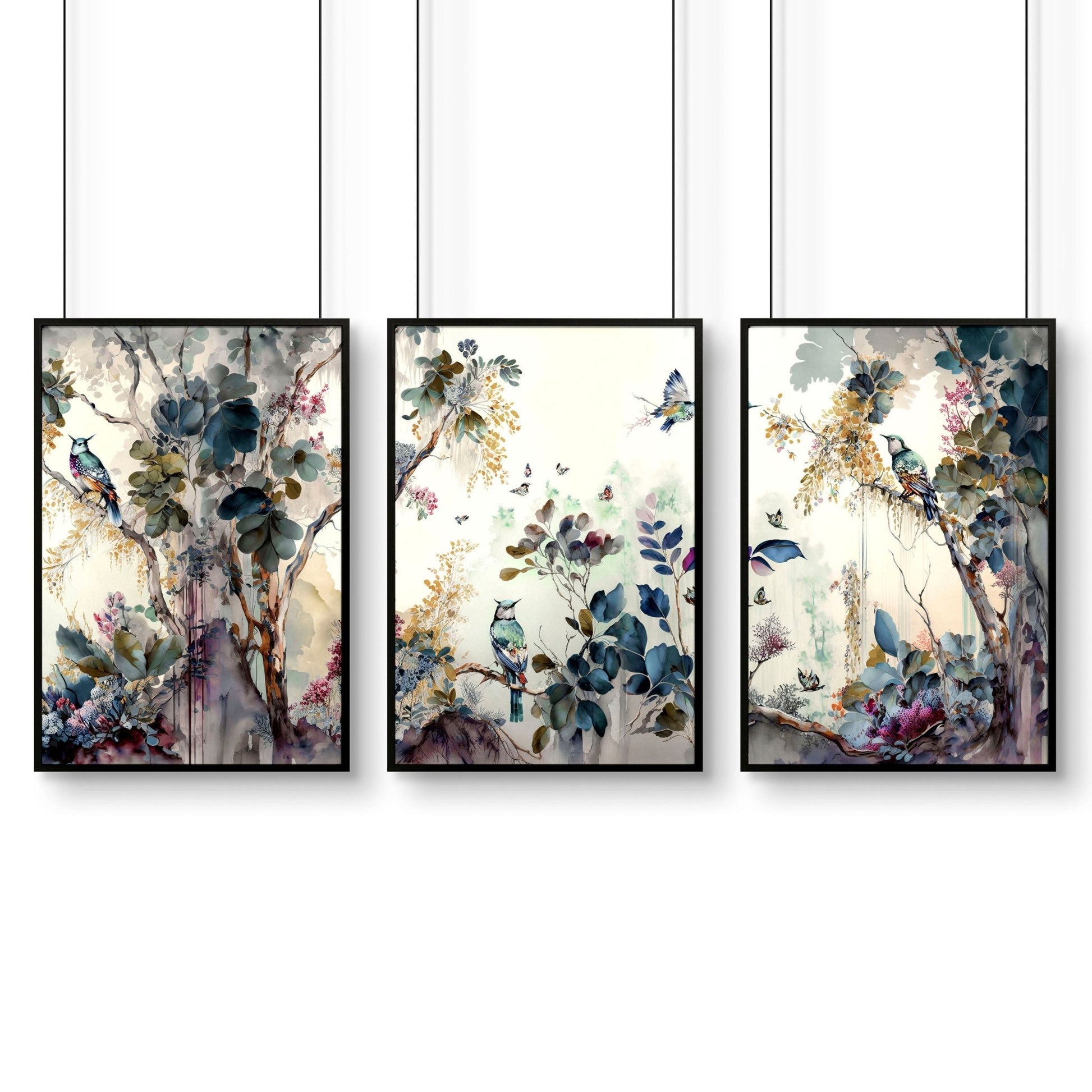 Bathroom prints in uk | set of 3 Chinoiserie wall prints