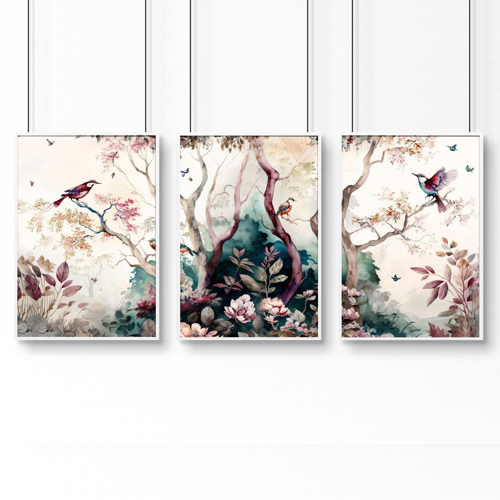 Bathroom Wall decoration | set of 3 Chinoiserie wall prints