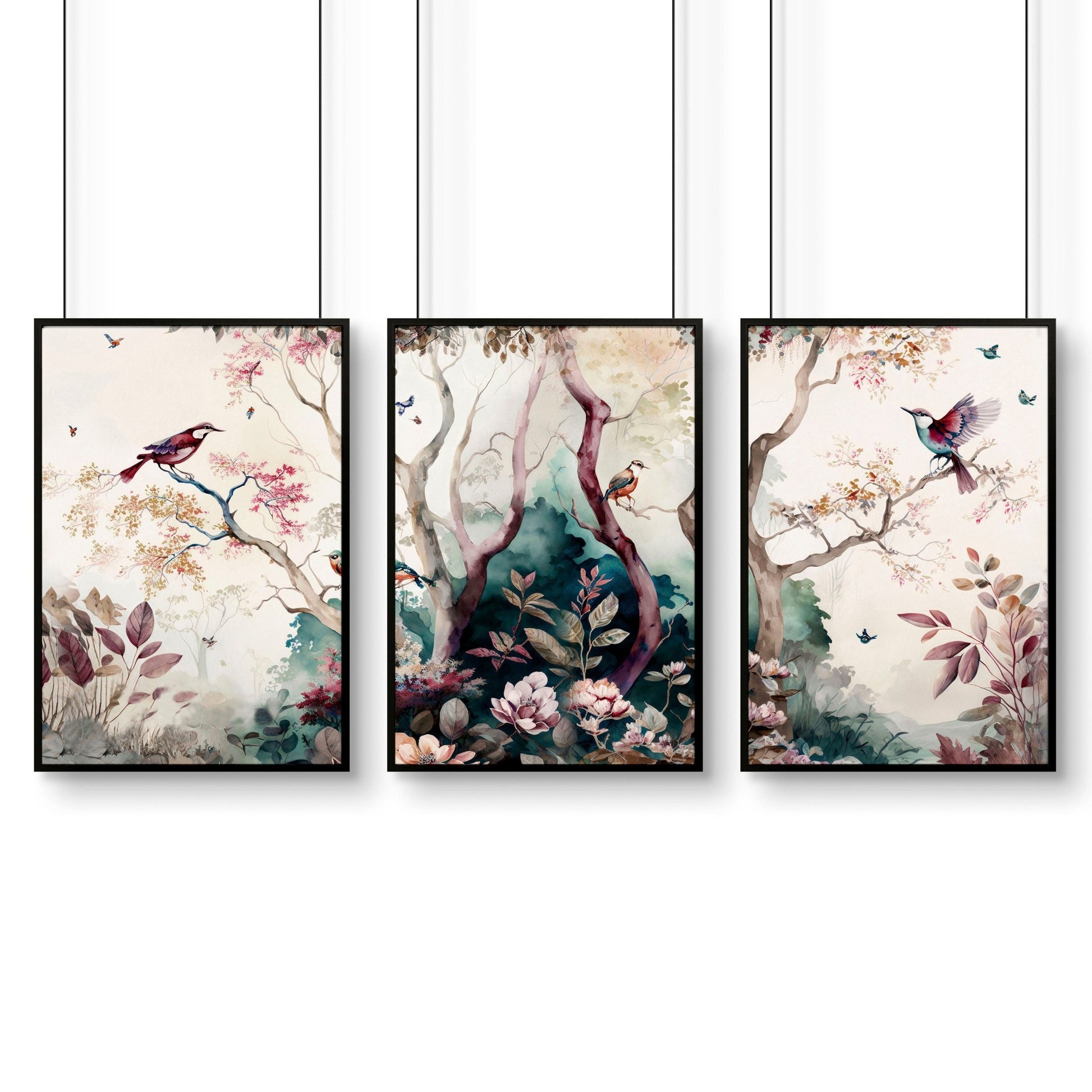 Chinoiserie Bathroom Wall decoration | set of 3 wall prints