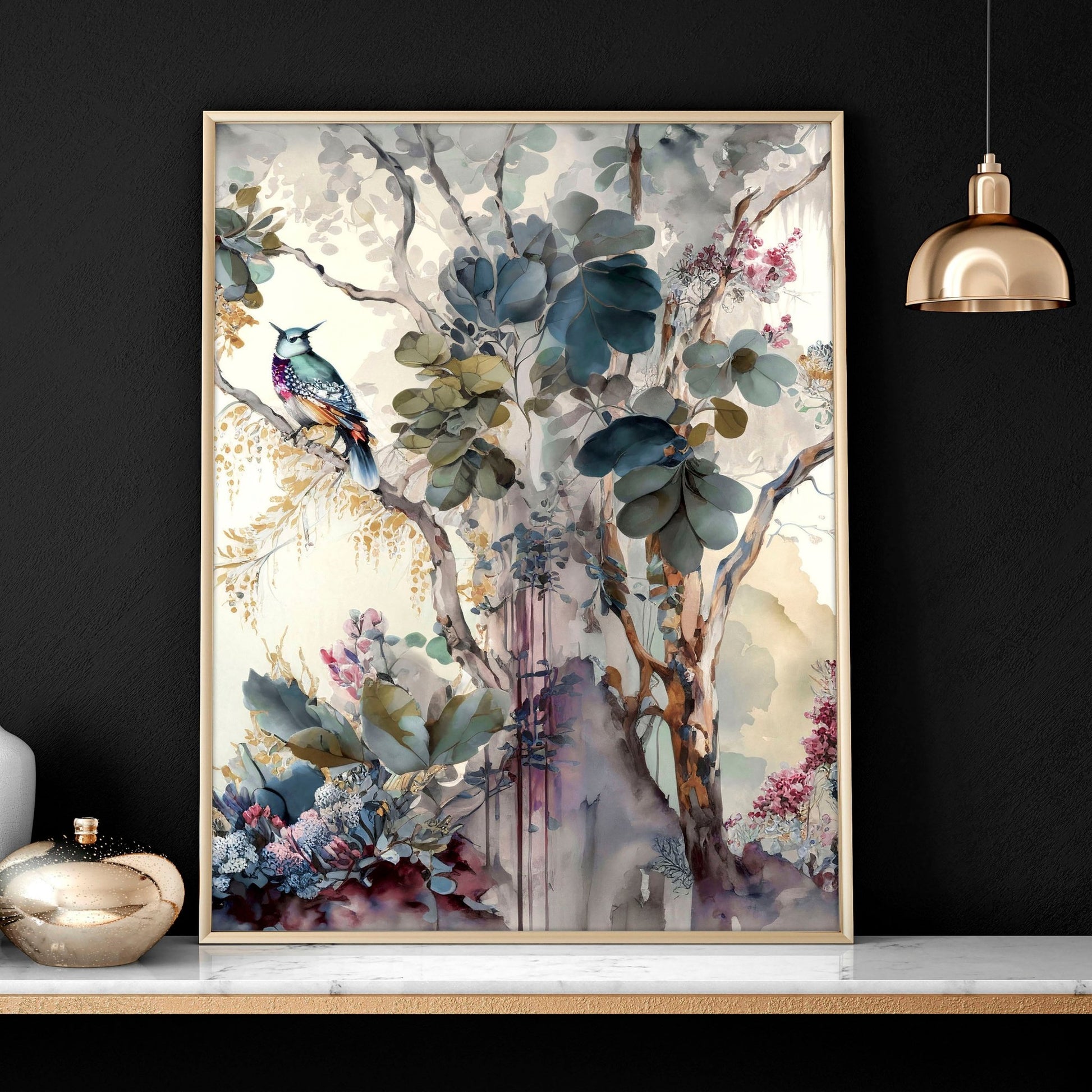 Chinoiserie living room wall art | set of 3 wall art prints - About Wall Art