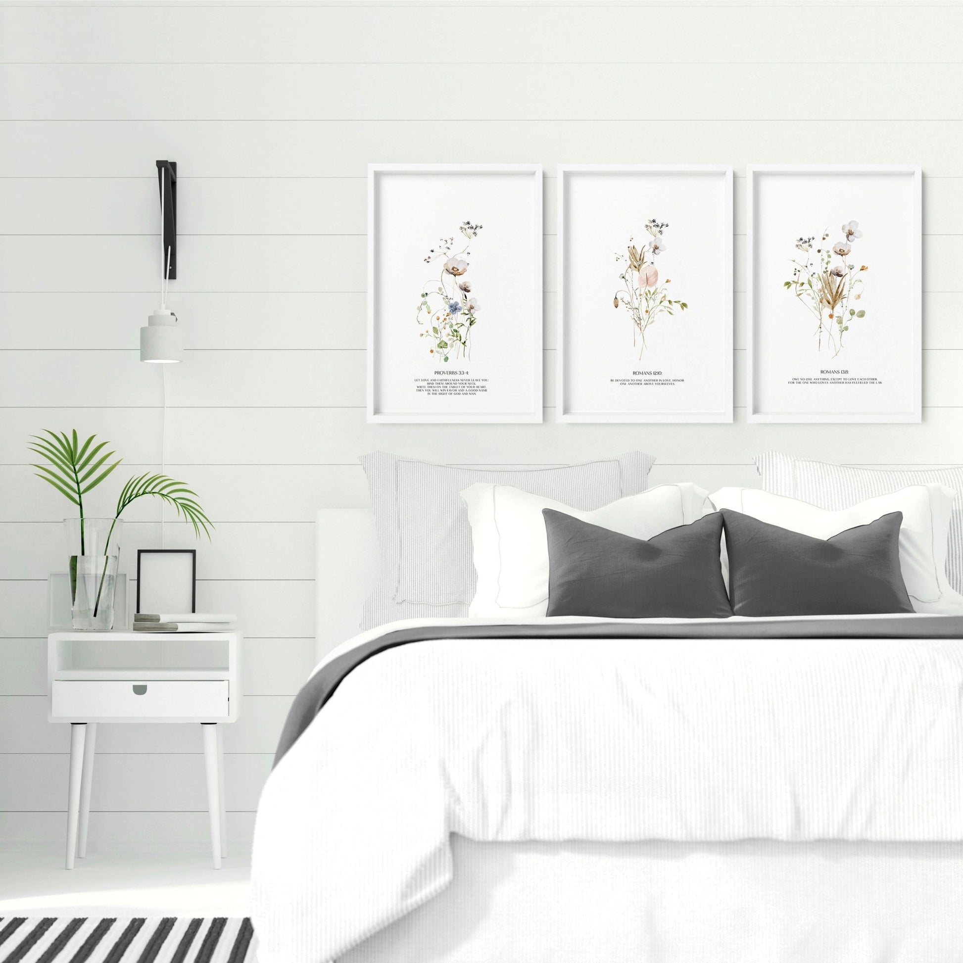 Christian art for bedroom | set of 3 wall art prints