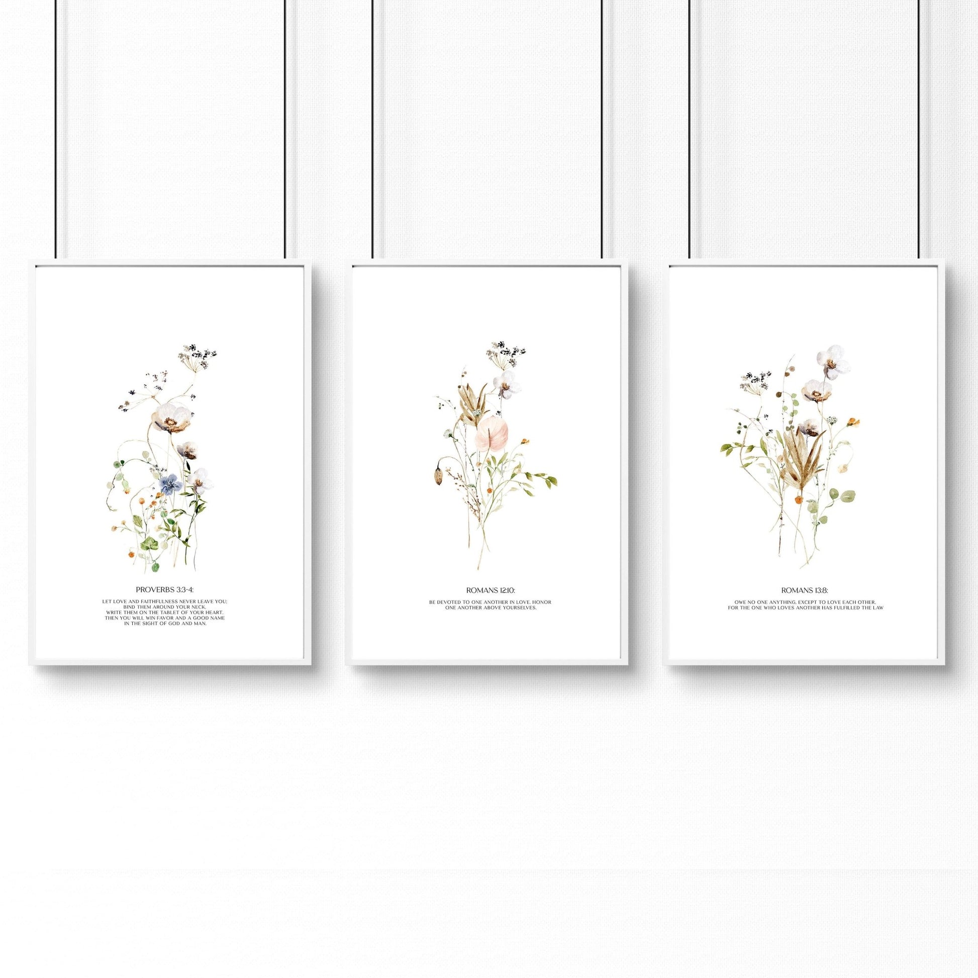 Christian art for bedroom | set of 3 wall art prints