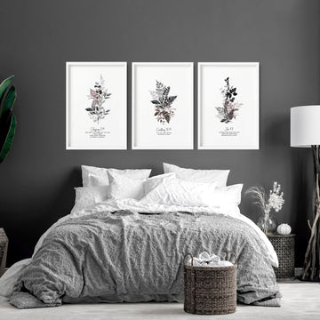 Christian art wall for bedroom | set of 3 wall art prints
