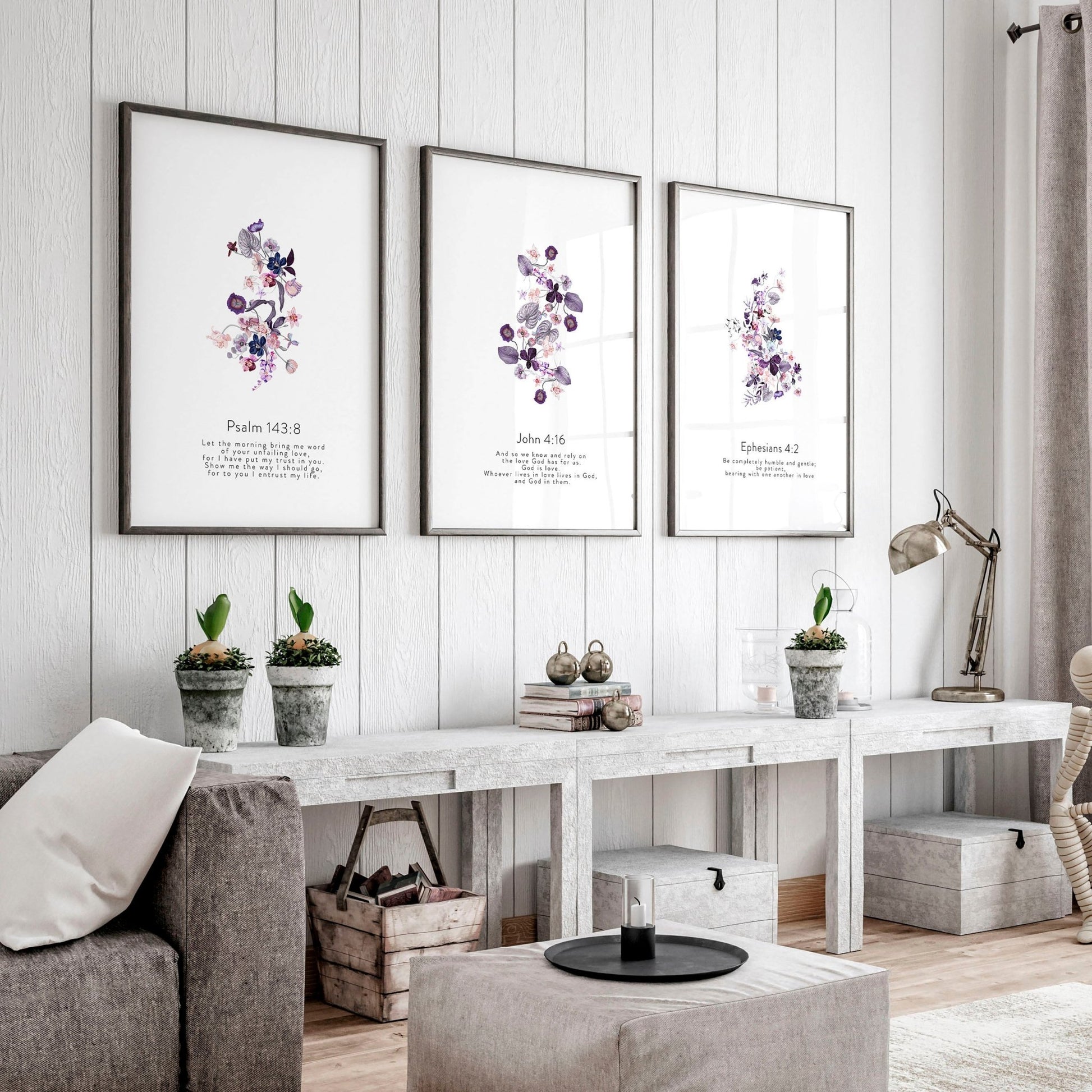 Christian large prints for living room | set of 3 wall art prints